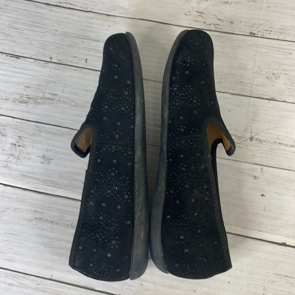 Spenco Black Suede Bailey Smoking Loafer Flat - Picture 2 of 7